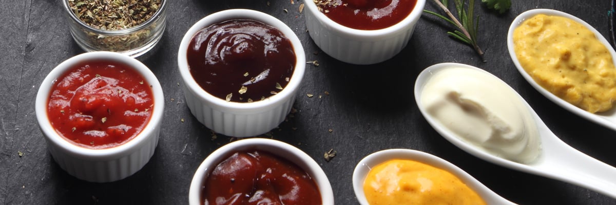 Sauces and Condiments on a Marble Background - Foodservice and Retail - AAK