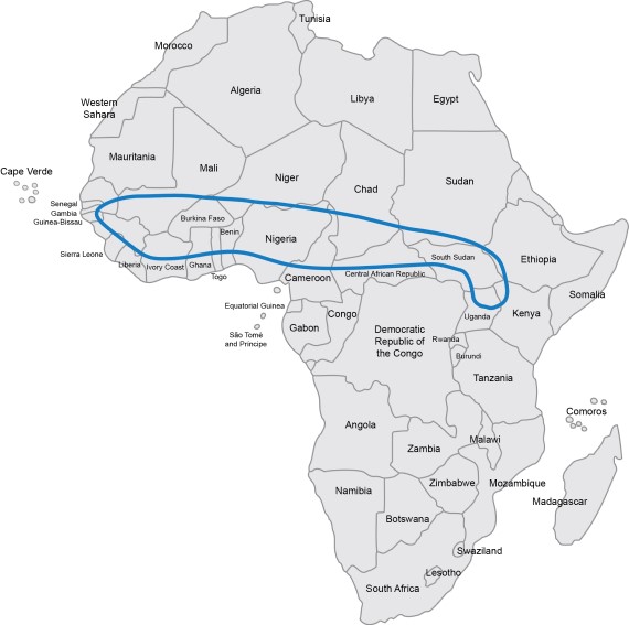 Sheabæltet i Vestafrika.